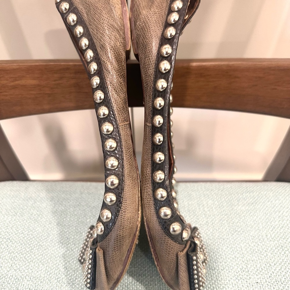Jeffrey Campbell Dauphine Gray and Black Studded Flats Size 7 - Picture 8 of 10